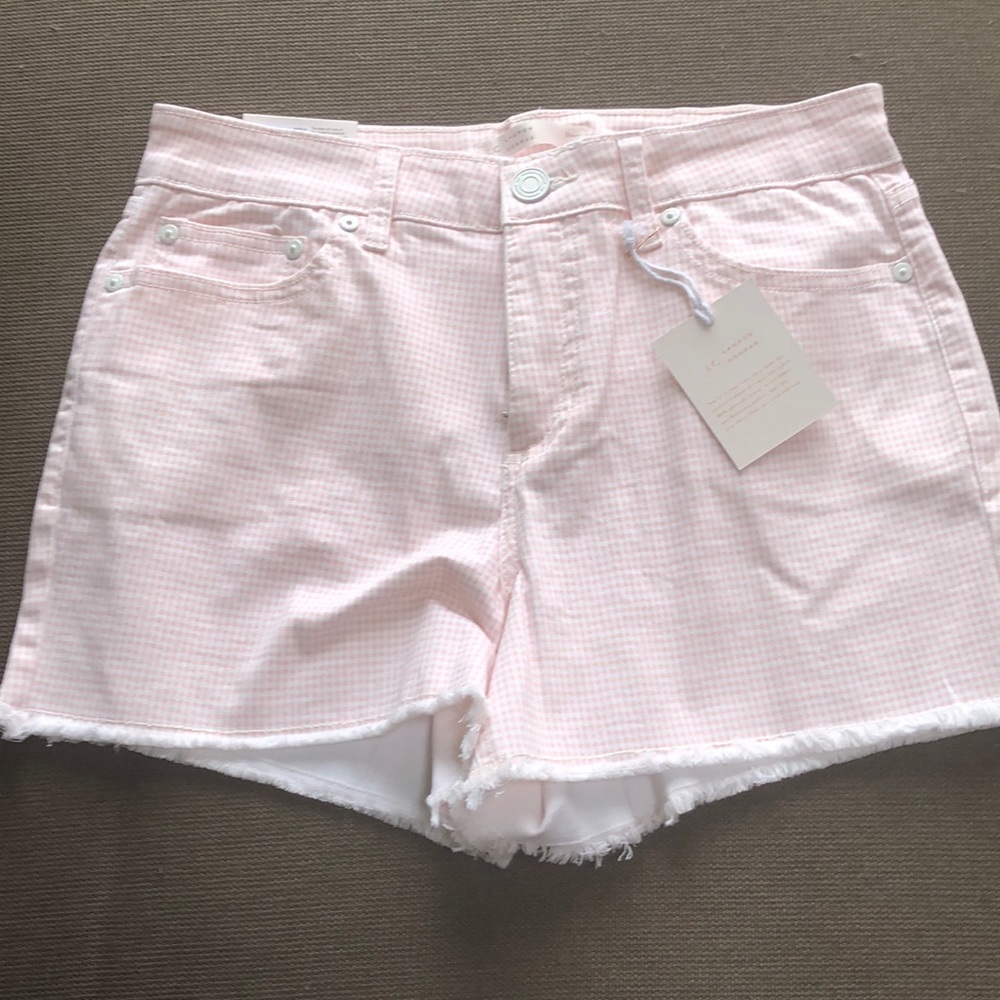 Lauren Conrad gingham Jean shorts size 8 NWT